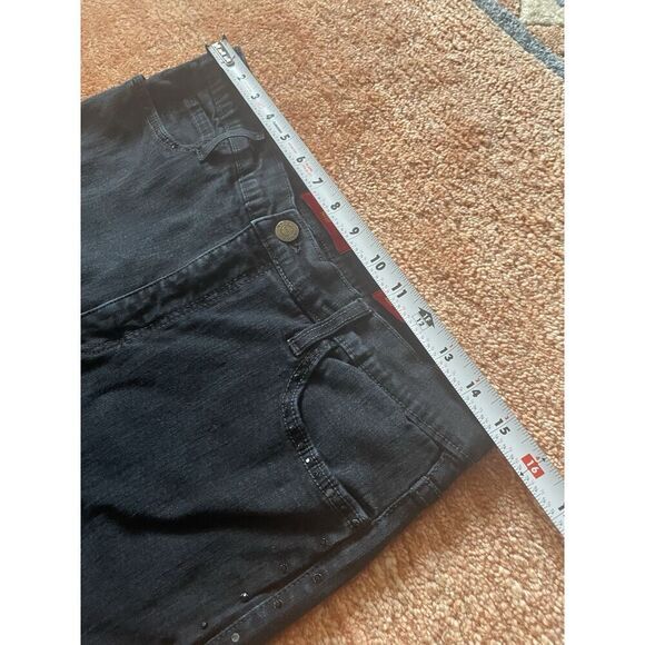 NYDJ Tummy Tuck Jeans Black Bootcut Studded Sides Size 10 Made in USA - Picture 3 of 9